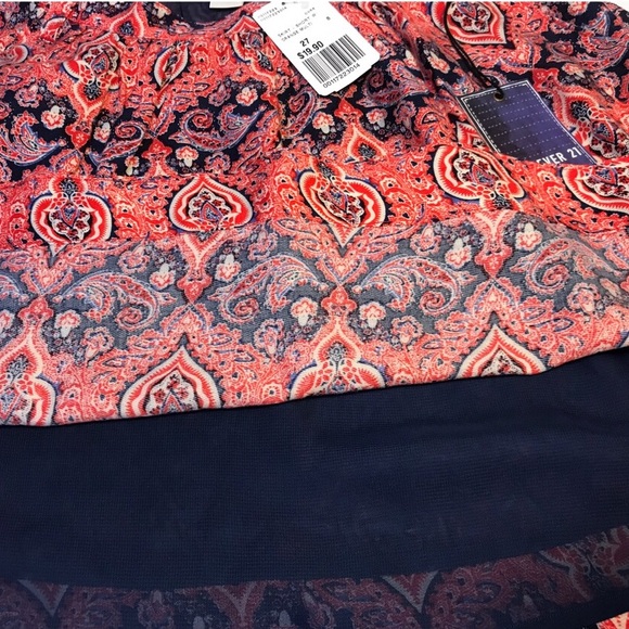 NWT FOREVER 21 Orange Multi Mini Short Skirt - Picture 3 of 6